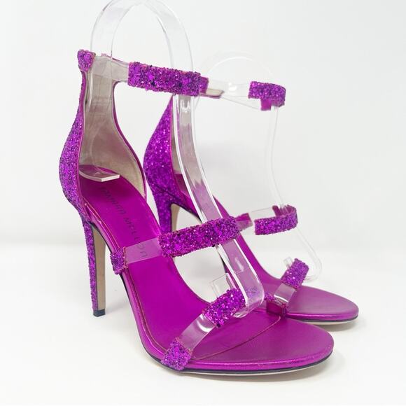 Tamara Mellon Purple Glitter Frontline Shoes - Picture 2 of 9